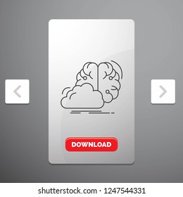 brainstorming, creative, idea, innovation, inspiration Line Icon in Carousal Pagination Slider Design & Red Download Button