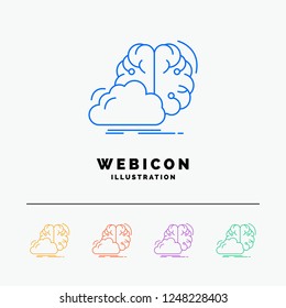 brainstorming, creative, idea, innovation, inspiration 5 Color Line Web Icon Template isolated on white. Vector illustration
