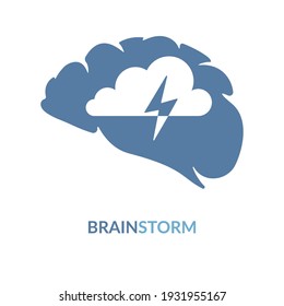 Brainstorming creative idea, smart cloud vector concept. Business brainstorming concept or brainstorming logo template