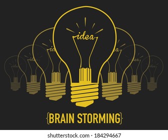 brainstorming, creative light bulb idea abstract infographic. vector illustration