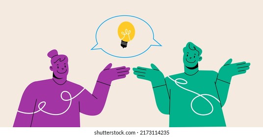 Brainstorming and creativity -  business concept illustrations. Brainstorming. Colorful vector illustration
