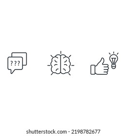 Brainstorming and creativity icons  symbol vector elements for infographic web