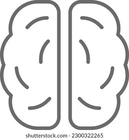 Brainstorming Data analysis icon with black outline style. idea, success, solution, strategy, creative, innovation, planning. Vector illustration
