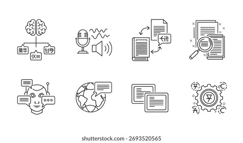 Brainstorming and data analysis icons for business and technology concepts vector