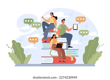 Brainstorming oder Diskussion. Neue Ideengenerierung in einer Teamarbeit. Business Conference oder Meetings Debatten für Projektentwicklung und Erfolg. Flache Vektorgrafik