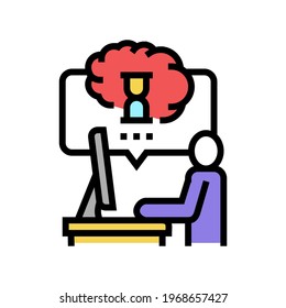 Brainstorming Bildungs-Farbsymbol Vektorgrafik. Brainstorming Bildungszeichen. einzelne Symbolillustration