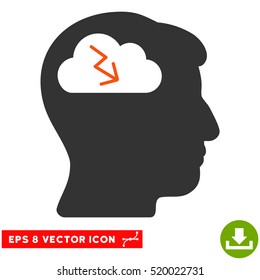 Brainstorming EPS vector icon. Illustration style is flat iconic bicolor orange and gray symbol on white background.