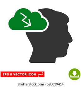 Brainstorming EPS vector icon. Illustration style is flat iconic bicolor green and gray symbol on white background.