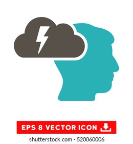 Brainstorming EPS vector icon. Illustration style is flat iconic bicolor grey and cyan symbol on white background.