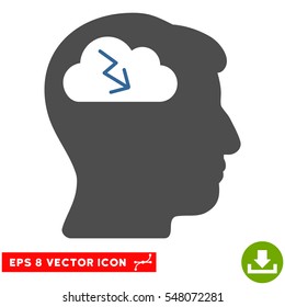Brainstorming EPS vector icon. Illustration style is flat iconic bicolor cobalt and gray symbol on white background.