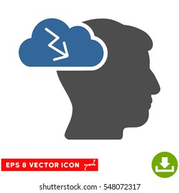 Brainstorming EPS vector icon. Illustration style is flat iconic bicolor cobalt and gray symbol on white background.