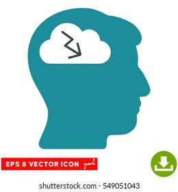 Brainstorming EPS vector icon. Illustration style is flat iconic bicolor soft blue symbol on white background.