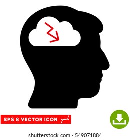 Brainstorming EPS vector icon. Illustration style is flat iconic bicolor intensive red and black symbol on white background.