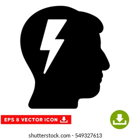 Brainstorming EPS vector icon. Illustration style is flat iconic black symbol on white background.