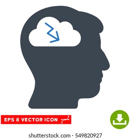 Brainstorming EPS vector icon. Illustration style is flat iconic bicolor smooth blue symbol on white background.