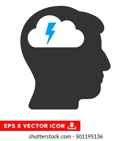 Brainstorming EPS vector pictogram. Illustration style is flat iconic bicolor blue and gray symbol on white background.