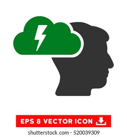 Brainstorming EPS vector pictogram. Illustration style is flat iconic bicolor green and gray symbol on white background.