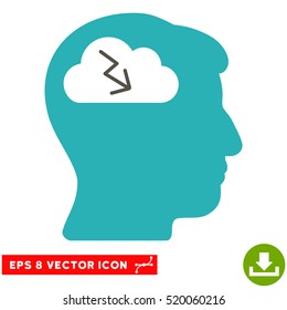 Brainstorming EPS vector pictogram. Illustration style is flat iconic bicolor grey and cyan symbol on white background.