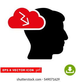Brainstorming EPS vector pictogram. Illustration style is flat iconic bicolor intensive red and black symbol on white background.