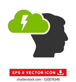 Brainstorming EPS vector pictograph. Illustration style is flat iconic bicolor eco green and gray symbol on white background.