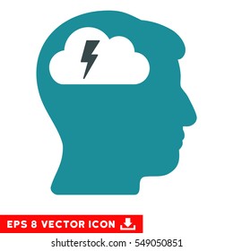 Brainstorming EPS vector pictograph. Illustration style is flat iconic bicolor soft blue symbol on white background.