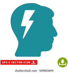 Brainstorming EPS vector pictograph. Illustration style is flat iconic soft blue symbol on white background.