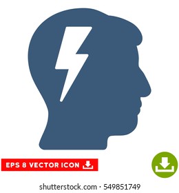 Brainstorming EPS vector pictograph. Illustration style is flat iconic blue symbol on white background.