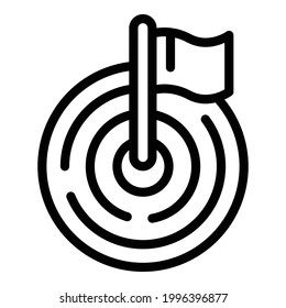 Brainstorming Flag Zielsymbol. Umriss-Brainstorming-Flagge-Ziel-Vektorsymbol für Webdesign einzeln auf weißem Hintergrund
