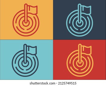 Brainstorming Flag Target Logo Template, Simple Flat Icon of target,business,flag