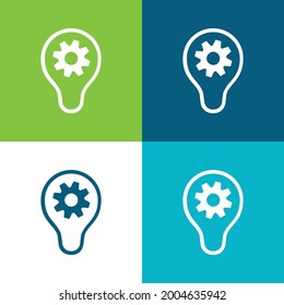 Brainstorming Flat four color minimal icon set