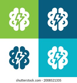 Brainstorming Flat Vier Farbe minimale Icon Set
