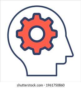 brainstorming flat line icon modern illustration