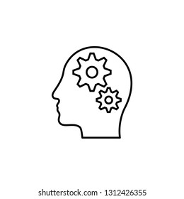brainstorming, gear icon. Simple thin line, outline vector of Business management icons for UI and UX, website or mobile application
