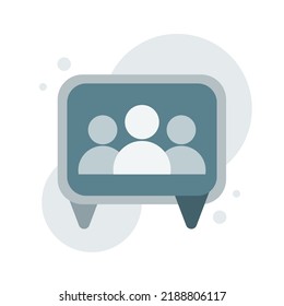 Brainstorming and General discussion. Team conversation, colorful sign. Perfect vector graphics.