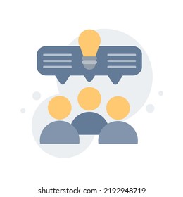 Brainstorming and General discussion. Team conversation. Perfect vector graphics