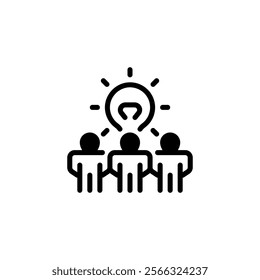 Brainstorming Glyph Icon. linear style sign for mobile concept and web design. Outline vector icon.