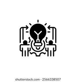 Brainstorming Glyph Icon. linear style sign for mobile concept and web design. Outline vector icon.