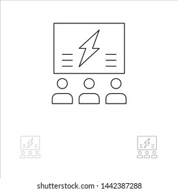 Brainstorming, Group, Idea, Solution, Team, Think, Thinking Bold and thin black line icon set