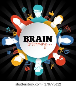 Brainstorming with group of people