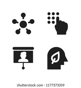 brainstorming icon. 4 brainstorming vector icons set. mind, organization and security code icons for web and design about brainstorming theme