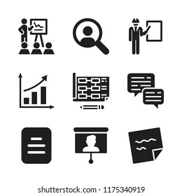 brainstorming icon. 9 brainstorming vector icons set. presentation, business graphic and dialog icons for web and design about brainstorming theme