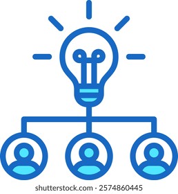 Brainstorming Icon Blue Color Vector Illustration