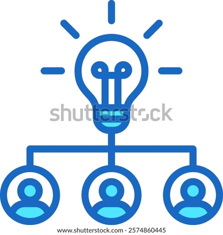 Brainstorming Icon Blue Color Vector Illustration