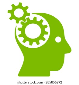 Brainstorming icon from Business Bicolor Set. Vector style: flat symbols, eco green color, rounded angles, white background.