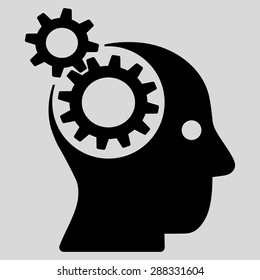 Brainstorming icon from Business Bicolor Set. Vector style: flat symbols, black color, rounded angles, light gray background.