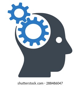 Brainstorming icon from Business Bicolor Set. Vector style: flat bicolor symbols, smooth blue colors, rounded angles, white background.