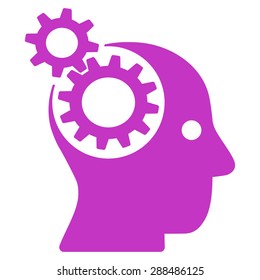 Brainstorming icon from Business Bicolor Set. Vector style: flat symbols, violet color, rounded angles, white background.