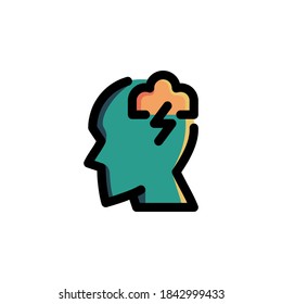 Icono de lluvia de ideas. Símbolo del logotipo del vector conjunto de iconos empresariales.
