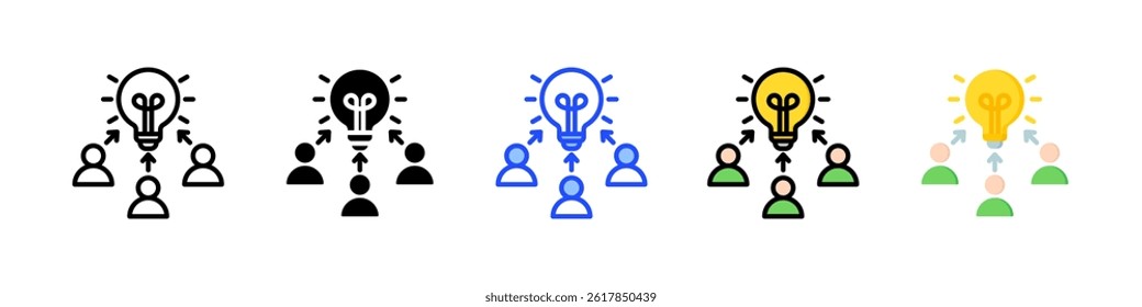Brainstorming Icon Collection With Multiple Styles