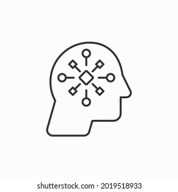 Brainstorming Icon. Concept of the thinking process, brainstorming, good idea, brain activity, insight. Flat line vector icon illustration design for your web design and print